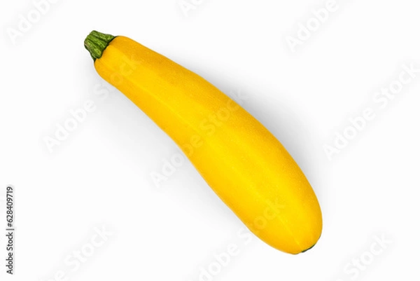 Fototapeta Yellow zucchini on white background
