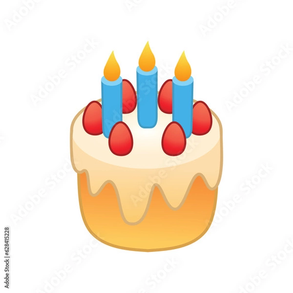 Fototapeta Cake icon vector illustration isolated on white background. Birthday cake vector isolated illustration.