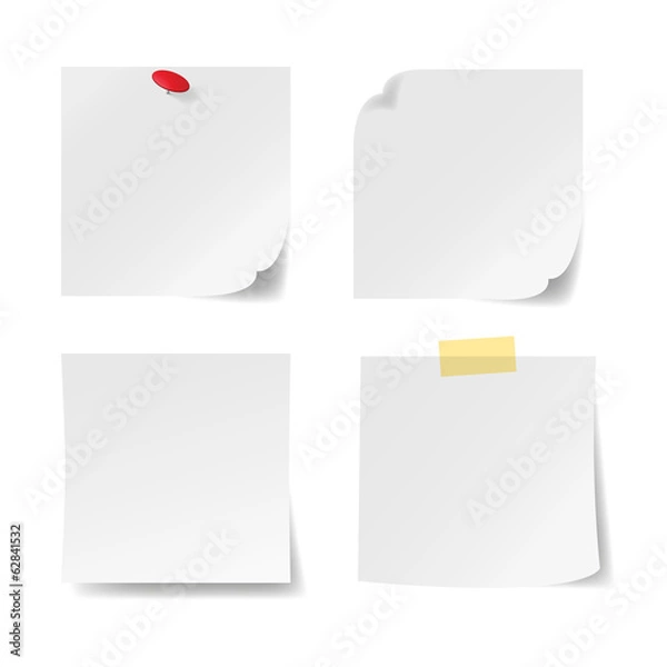 Fototapeta Notizzettel-Set, Reißnagel