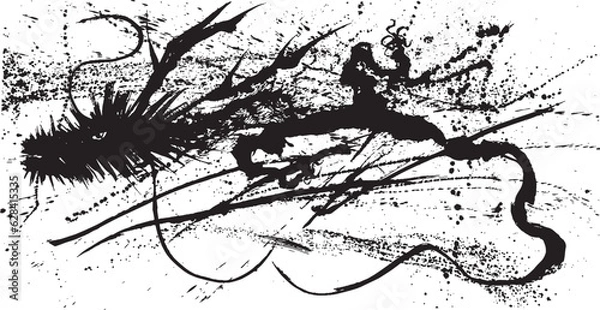 Fototapeta 龍　辰年　手書きの毛筆イラスト