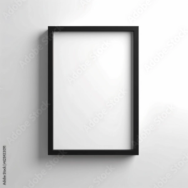 Fototapeta Simple black frame layout on a white background 