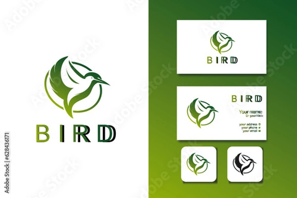 Obraz bird logo design vector template with editable text