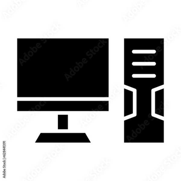 Fototapeta gaming pc icon or logo isolated sign symbol vector illustration - high quality black style vector icons