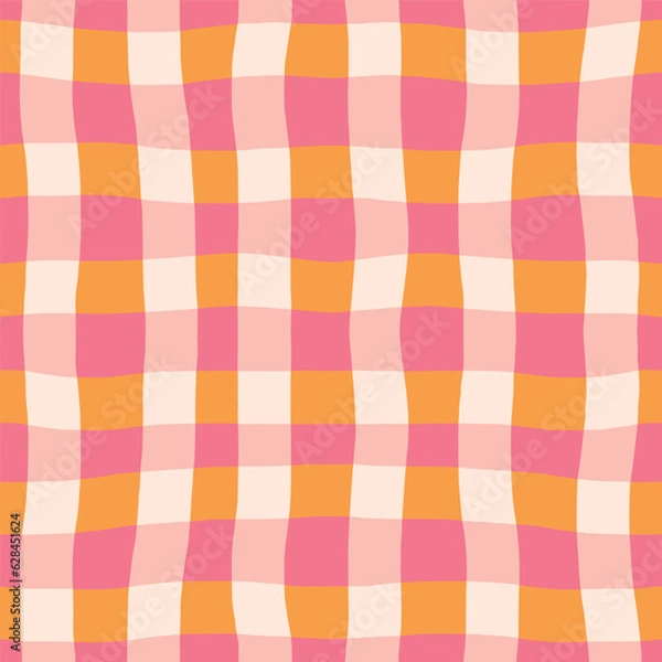 Fototapeta Bold classic plaid texture. Abstract checkered lines pattern. Vector seamless lined background