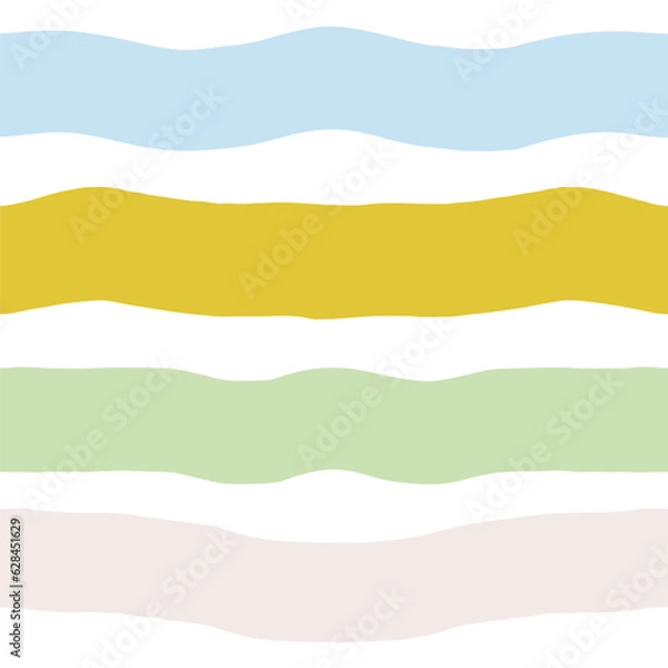 Fototapeta Abstract bold striped patter. Vector seamless pattern with hand drawn horizontal lines. Colourful lined texture