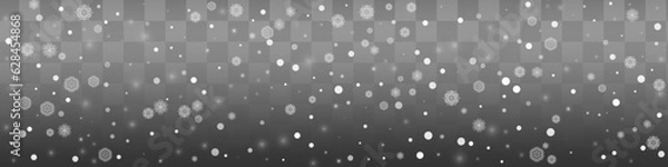 Fototapeta Silver Snow Vector Grey Panoramic Background.