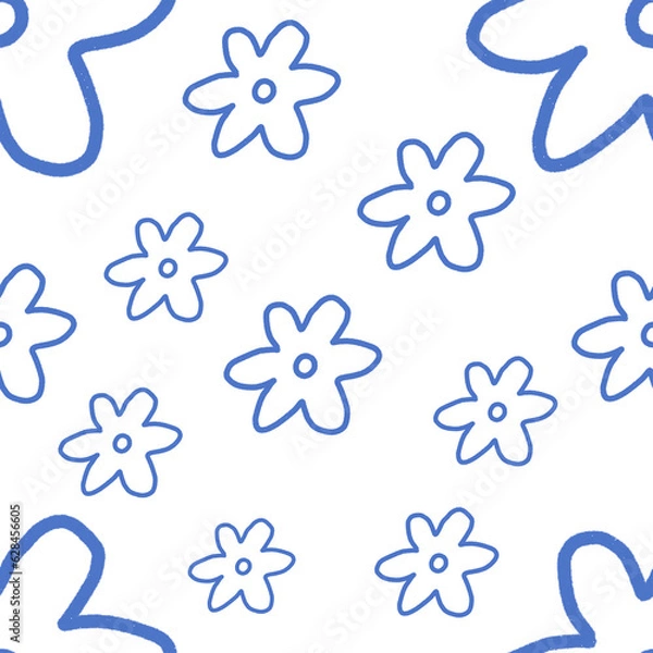 Obraz pattern of blue flower isolated on white background