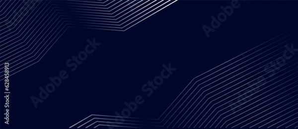 Obraz Abstract line background blue with space area vector eps 10