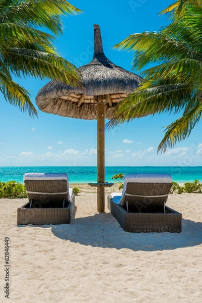 Obraz Summer beach with palms