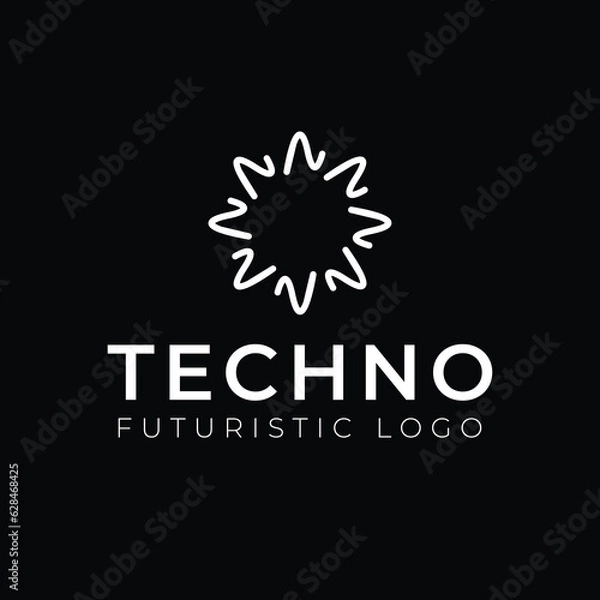 Fototapeta A flower design isolated on  black background vector