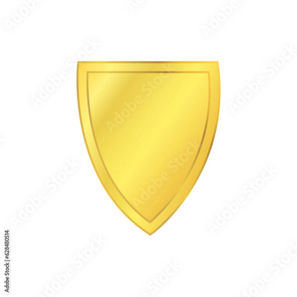 Fototapeta Golden shield icon. Heraldic in gold.