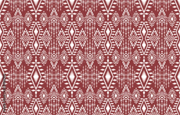 Fototapeta Tribal Tatttern Thai geometric ethnic oriental pattern traditional on pink and white background.Aztec style,embroidery,abstract,vector illustration.design for texture,fabric,clothing,wrapping,carpet.