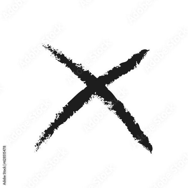 Fototapeta Grunge X mark. Crossed X symbol vector illustration. Cross design element to cancel, reject and refuse something.