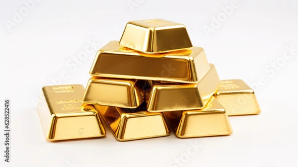 Obraz gold bars isolated on white