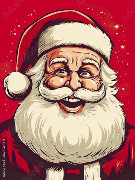 Obraz Smiling Santa Claus art , generative ai