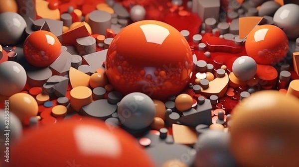 Fototapeta shape background 3D rendered cinema 4D 32K ultra Ai Generated