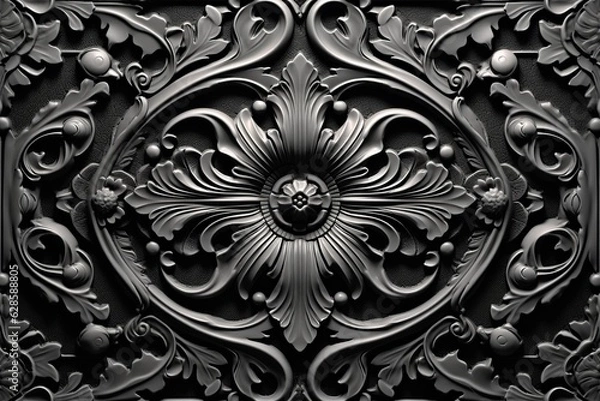 Fototapeta a black and white photo of an ornate design