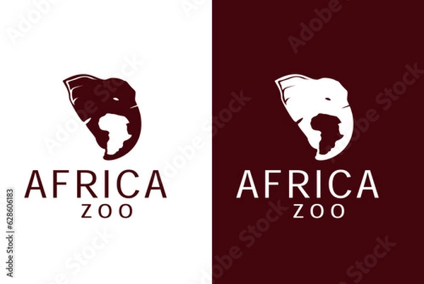 Obraz africa zoo logo design vector template with editable text