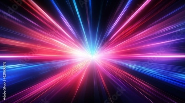 Fototapeta Colorful ray of light burst from the centre. Generative AI