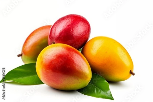 Fototapeta Tropical Delight: Isolated Mango Fruit on White Background - Captivating Stock Image for Sale