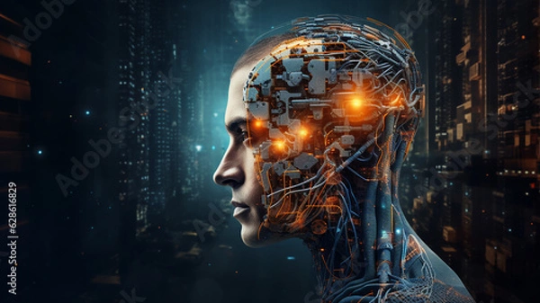 Fototapeta artificial intelligence technology background, made with Generative AI