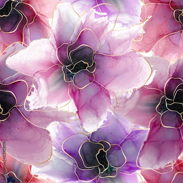 Obraz Creative seamless pattern. Modern design. Alcohol ink. Vector illustration.