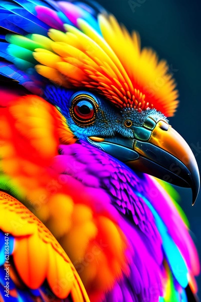 Obraz A colorful bird sitting on a hand