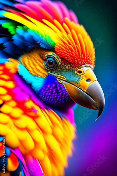 Obraz A colorful bird sitting on a hand