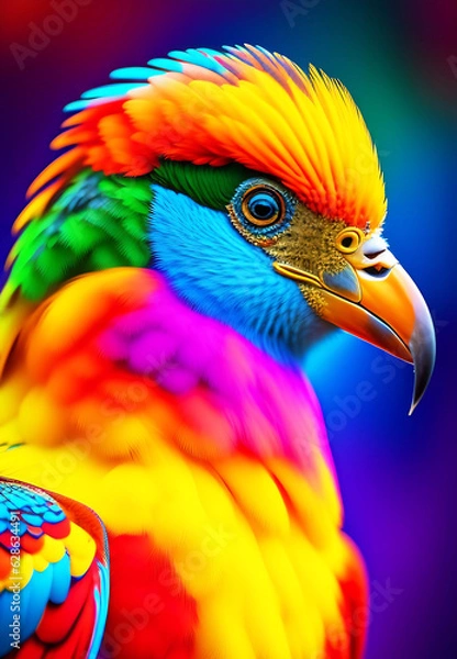 Obraz A colorful bird sitting on a hand