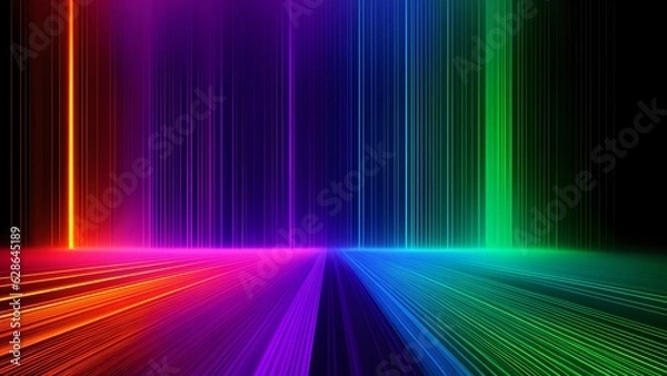 Fototapeta Photo of colorful abstract background with vibrant lines