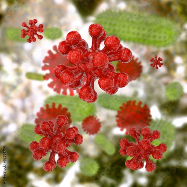 Fototapeta Immunsystem - abstrakt - 3D Render