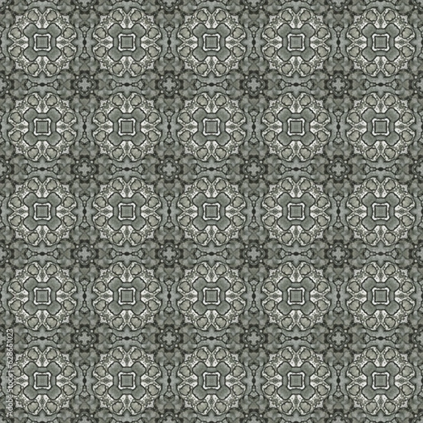 Obraz Seamless abstract square pattern. Modern texture - digital art. Fabric abstract kaleidoscope