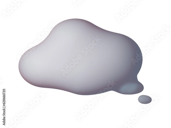 Obraz 3D White Bubble Chat in Cloud Shape