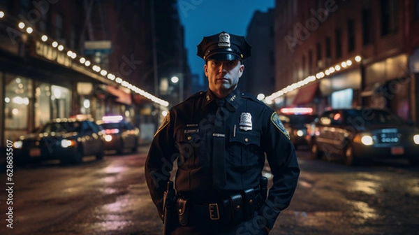 Obraz Guardians of City Streets: Beat Cops in Action, Generative AI