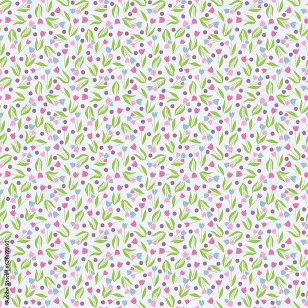 Obraz Abstract hand-drawn seamless floral background pattern