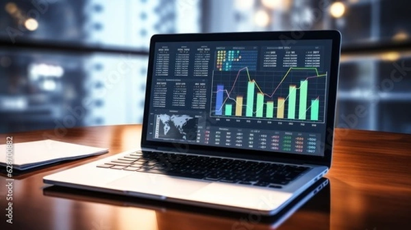 Fototapeta Big Data Analytics for Business Growth, Analyze the role of big data analytics in driving business insights, decision - making, and competitive advantage