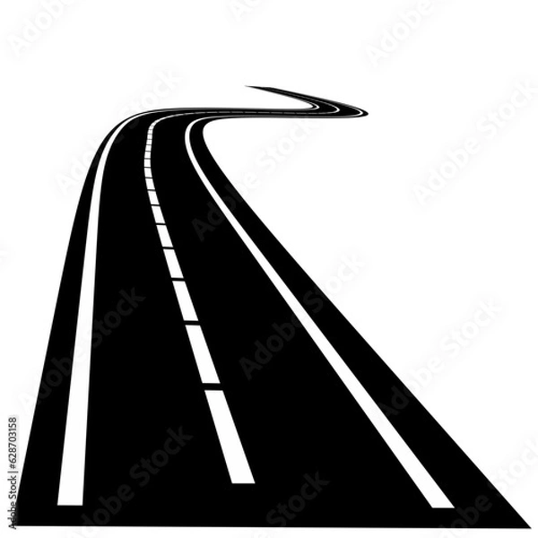 Fototapeta Vector winding asphalt road