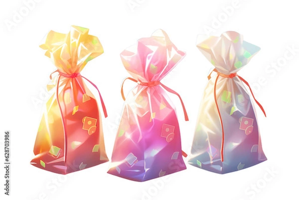 Obraz A bag of colorful candy. isolated object, transparent background