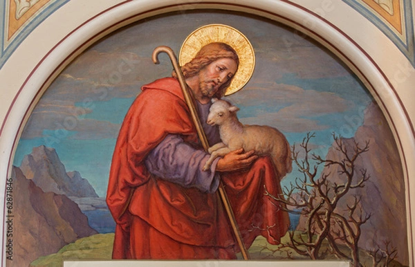 Obraz Wiedeń - Fresco Jezusa jako dobrego pasterza