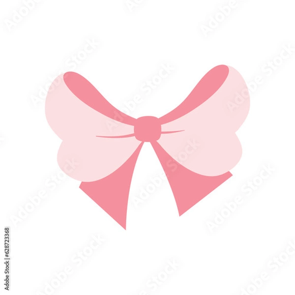 Fototapeta Ribbon bow clipart design. Valentine's Day or wedding decorated tape bows. Cartoon elements for present, celebration, and congratulation. Isolated on white background vector illustration