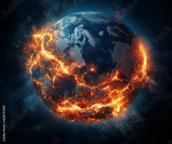 Fototapeta Planetary Calamity: View from the Galactic Observatory, generative ai