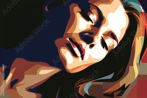 Fototapeta Bold Sleek Graphical Minimalist Female Profile Design