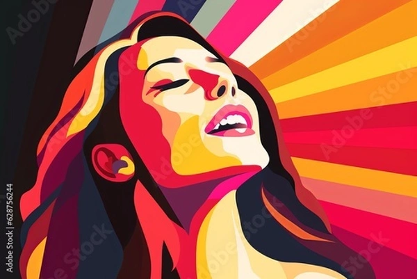 Fototapeta Bold Sleek Graphical Minimalist Female Profile Design