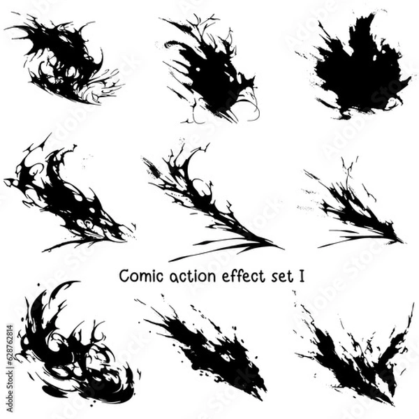 Obraz power blast comic action effect drawing lines generated with AI