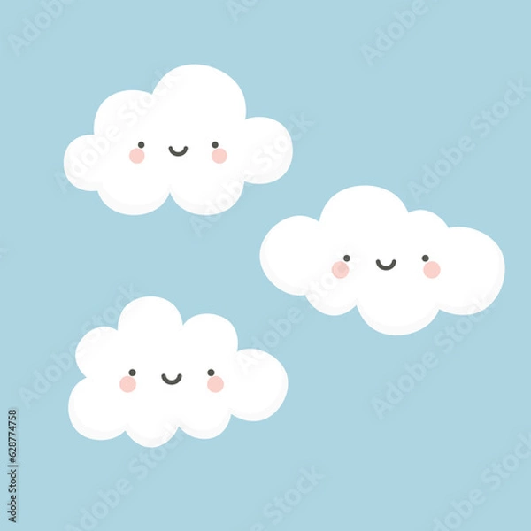 Obraz cute face clouds illustration vector white background