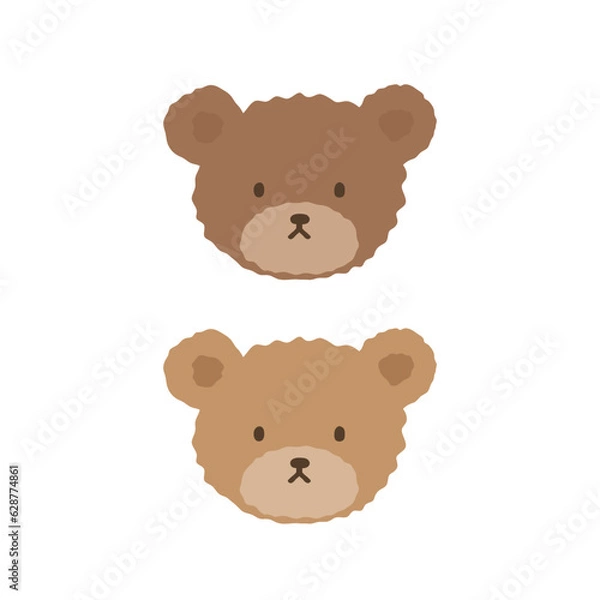 Obraz Cute teddy bear face illustration vector white background