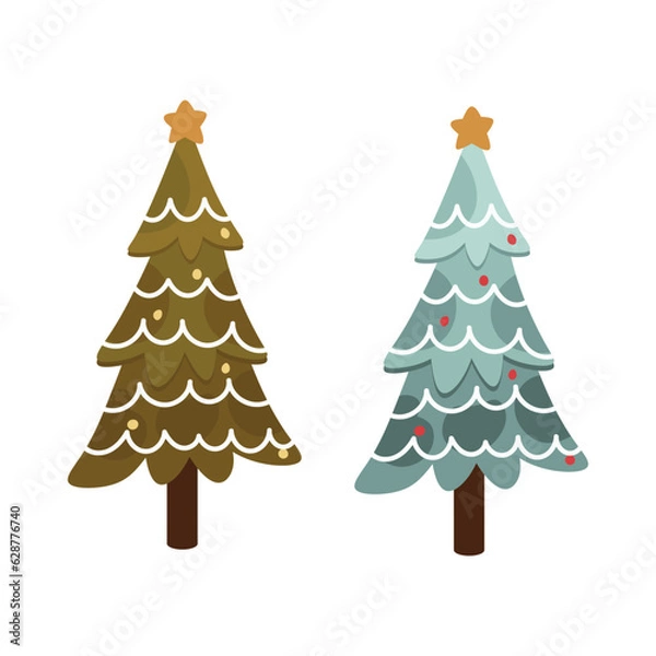 Obraz christmass tree vector white background