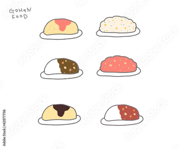 Obraz ご飯セット・オムライス・チャーハンなど