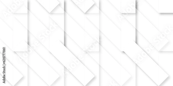 Fototapeta Grey geometric Abstract overlapping square pattern, design of technology background with shadow. Vector illustration. You can use for ads, poster, design artwork, template, banner, wallpaper.