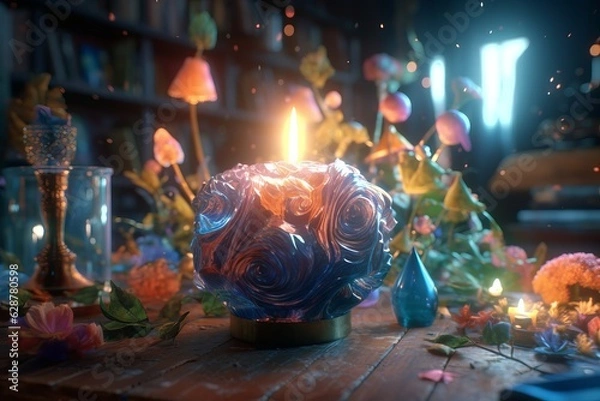 Fototapeta Enchanting Magic Realism 3D Render Background